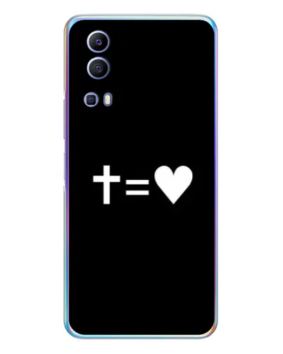 Чехол для Vivo Y72 с картинкой «Крест и Сердце»