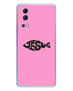 Чехол для Vivo Y72 с картинкой «Розовый символ  Jesus»