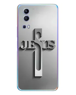 Чехол для Vivo Y72 с картинкой «Металлический крест Jesus»