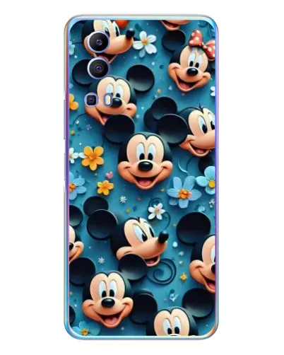 Чехол для Vivo Y72 с картинкой «Паттерн Микки и Минни»