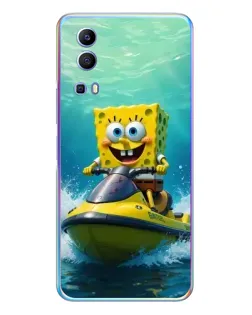 Чохол для Vivo Y72 з картинкою «Спанч Боб на гідроциклі»