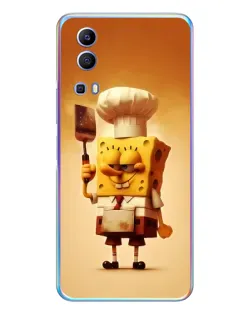 Чехол для Vivo Y72 с картинкой «Губка Боб повар»