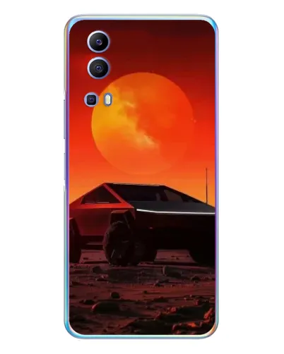 Чехол для Vivo Y72 с картинкой «Cybertruck на Марсе»
