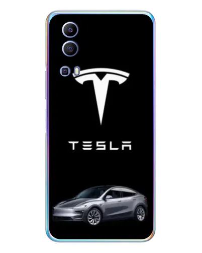Чехол для Vivo Y72 с картинкой «Tesla Model Y»