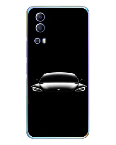 Чехол для Vivo Y72 с картинкой «Фары Tesla Night»