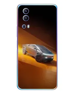 Чехол для Vivo Y72 с картинкой «Cybertruck в пустыне»