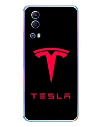 Чехол для Vivo Y72 с картинкой «Tesla Red Logo»