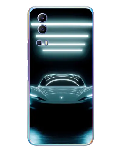 Чехол для Vivo Y72 с картинкой «Tesla в неоне»