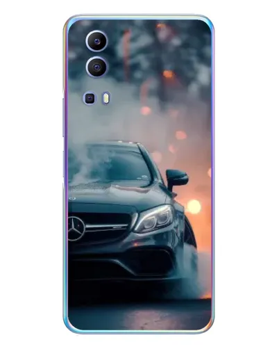 Чехол для Vivo Y72 с картинкой «Mercedes — ночной город»