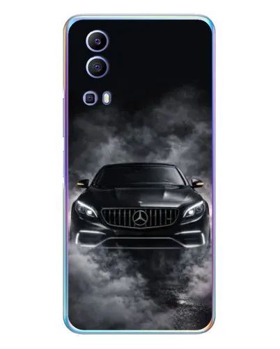 Чехол для Vivo Y72 с картинкой «Mercedes в дыму»