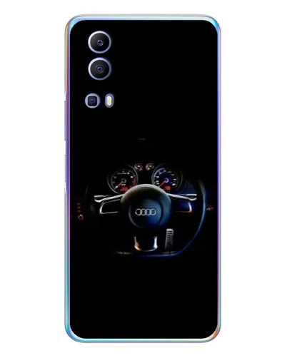 Чехол для Vivo Y72 с картинкой «Салон Audi — руль»