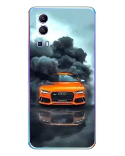 Чехол для Vivo Y72 с картинкой «Audi в облаках дыма»