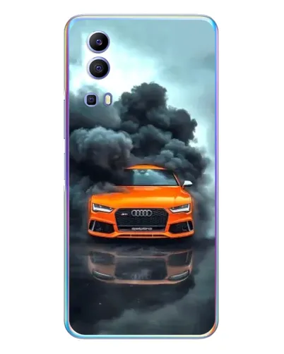 Чехол для Vivo Y72 с картинкой «Audi в облаках дыма»