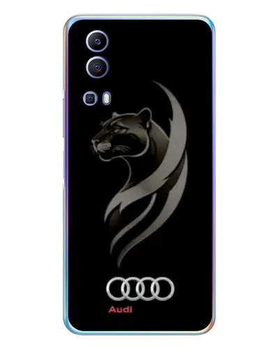 Чехол для Vivo Y72 с картинкой «Графика — пантера и Audi»