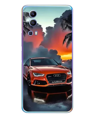 Чехол для Vivo Y72 с картинкой «Audi — закат»