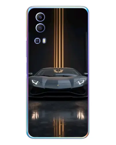Чехол для Vivo Y72 с картинкой «Lamborghini золотые линии»