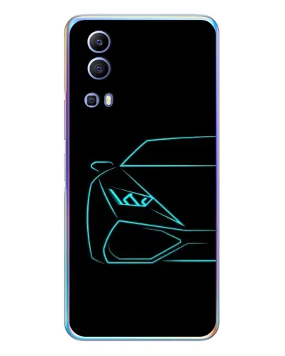 Чехол для Vivo Y72 с картинкой «Голубой силуэт Lamborghini»