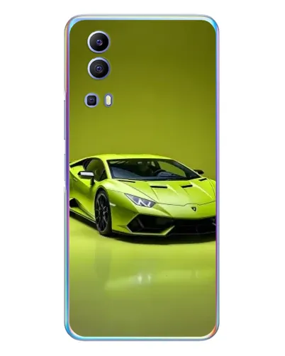 Чехол для Vivo Y72 с картинкой «Салатовый Lamborghini Huracan»