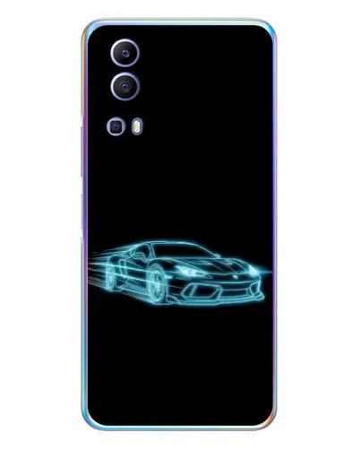 Чехол для Vivo Y72 с картинкой «Неоновый контур Lamborghini»