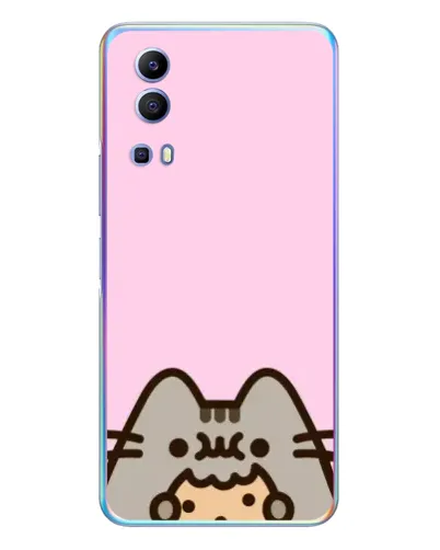 Чехол для Vivo Y72 с картинкой «Pusheen и печенье»