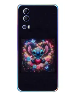 Чехол для Vivo Y72 с картинкой «Stitch в цветах»