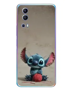 Чехол для Vivo Y72 с картинкой «Стич на коричневом фоне»
