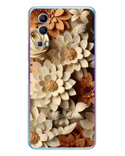 Чехол для Vivo Y72 с картинкой «Бежевый флористический декор» Чехол для Vivo Y72 с картинкой «Бежевый флористический декор»