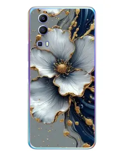 Чехол для Vivo Y72 с картинкой «Белый цветок и золотой флюид» Чехол для Vivo Y72 с картинкой «Белый цветок и золотой флюид»