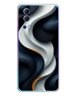 Чехол для Vivo Y72 с картинкой «Объемные черно-белые ленты» Чехол для Vivo Y72 с картинкой «Объемные черно-белые ленты»