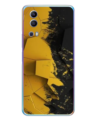 Чехол для Vivo Y72 с картинкой «Золотые осколки геометрии» Чехол для Vivo Y72 с картинкой «Золотые осколки геометрии»
