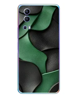Чехол для Vivo Y72 с картинкой «Зеленые кожаные волны» Чехол для Vivo Y72 с картинкой «Зеленые кожаные волны»