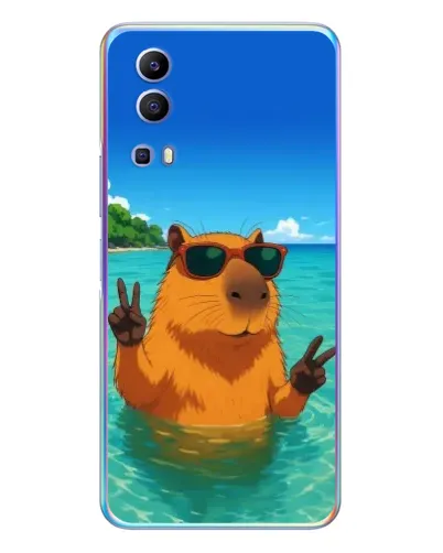 Чехол для Vivo Y72 с картинкой «Морская капибара»