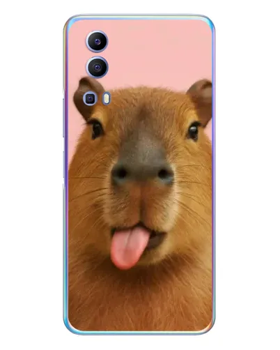 Чехол для Vivo Y72 с картинкой «Капибара с языком»