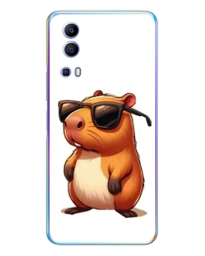 Чехол для Vivo Y72 с картинкой «Капибара в очках»