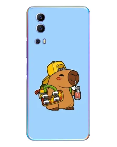 Чехол для Vivo Y72 с картинкой «Капибара на скейте»