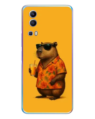 Чехол для Vivo Y72 с картинкой «Капибара на отдыхе»