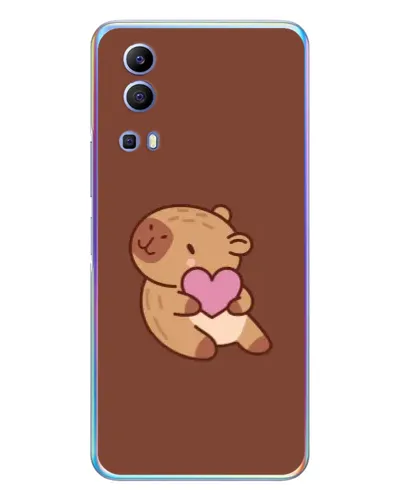 Чехол для Vivo Y72 с картинкой «Капибара с сердцем»