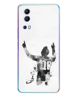 Чехол для Vivo Y72 с картинкой «Черно-белый силуэт Месси» Чехол для Vivo Y72 с картинкой «Черно-белый силуэт Месси»