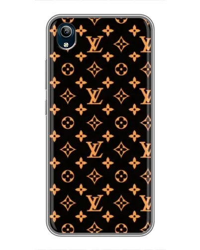 Чехол для Vivo Y91C с картинкой «Золотая монограмма LV»