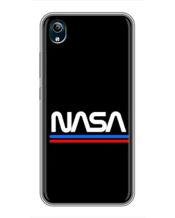 Чехол для Vivo Y91C с картинкой «NASA — классика Red Blue» Чехол для Vivo Y91C с картинкой «NASA — классика Red Blue»