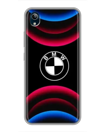 Чехол для Vivo Y91C с картинкой «Логотип BMW и неоновые дуги»