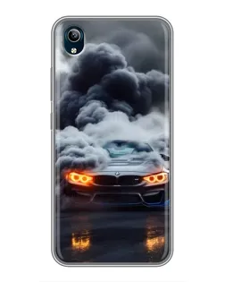 Чехол для Vivo Y91C с картинкой «BMW в дыму»