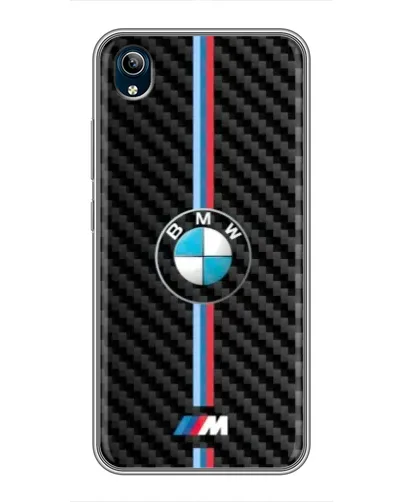Чехол для Vivo Y91C с картинкой «Эмблема BMW и карбон»