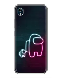 Чехол для Vivo Y91C с картинкой «Among Us неон-арт»