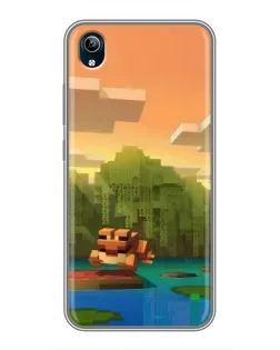 Чохол для Vivo Y91C з картинкою «Майнкрафт захід сонця»