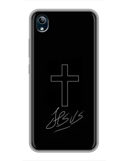 Чехол для Vivo Y91C с картинкой «Графический крест Jesus» Чехол для Vivo Y91C с картинкой «Графический крест Jesus»