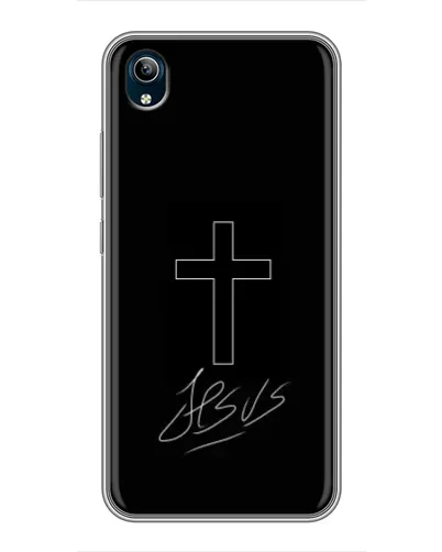 Чехол для Vivo Y91C с картинкой «Графический крест Jesus» Чехол для Vivo Y91C с картинкой «Графический крест Jesus»