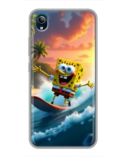 Чехол для Vivo Y91C с картинкой «Губка Боб серфингист»