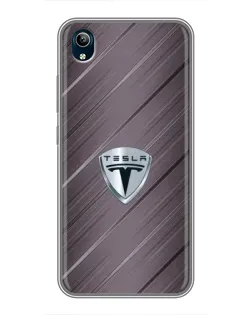 Чехол для Vivo Y91C с картинкой «Металлическая текстура Tesla»