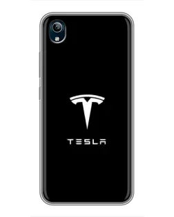 Чехол для Vivo Y91C с картинкой «Tesla White Logo»